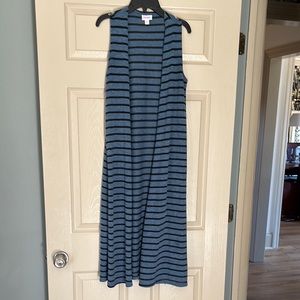 LuLaRoe Blue and Black Striped Dress